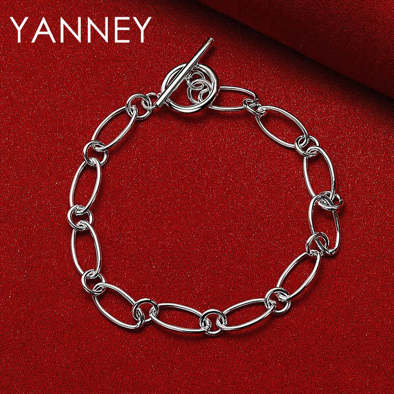 925 Sterling Silber 8 Zoll Exquisites Klassisches Armband Damen Modeaccessoire Hochzeitsfeier Gastgeschenk Schmuck