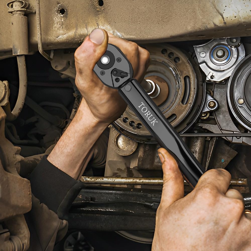 TORUK Torque Socket Conversion Conversion Extension Bar Toruk Repair Tire Bicycle Comes with Special Calibration Black Wrench, Pre-set Type, 9.5mm