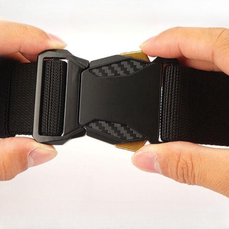 Men Tactical Belt Quick Release Buckle Elastic Belt for Men Durable Soft Nylon Jeans Outdoor Elastic Military Belt for Hunting