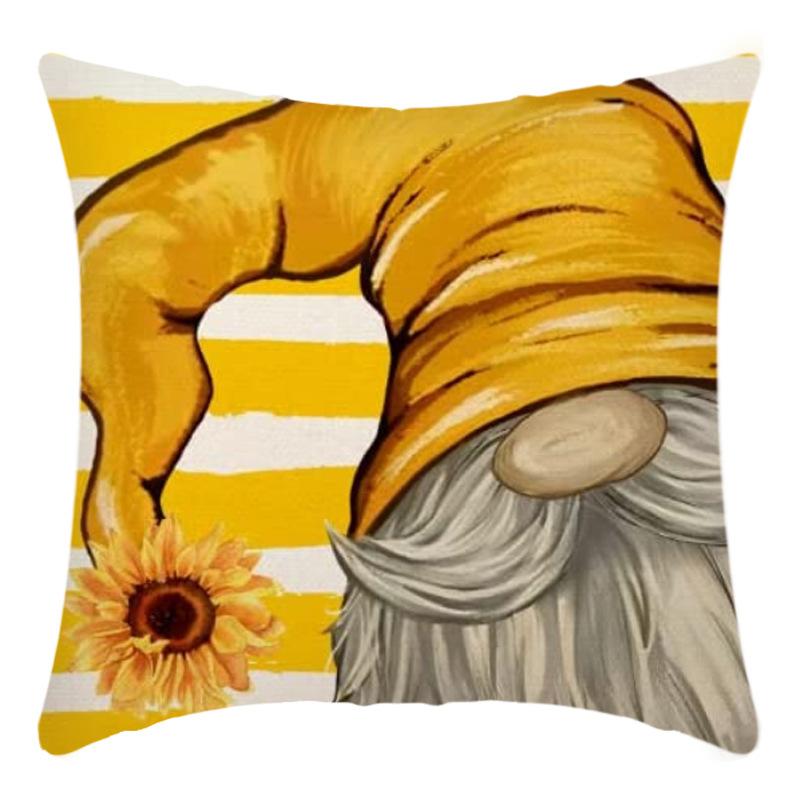 Printed Sunflower Nordic Fresh Home Cotton and Linen Pastoral Style Pillow Living Room Sofa B&B Bay Window Large Cushion Cover