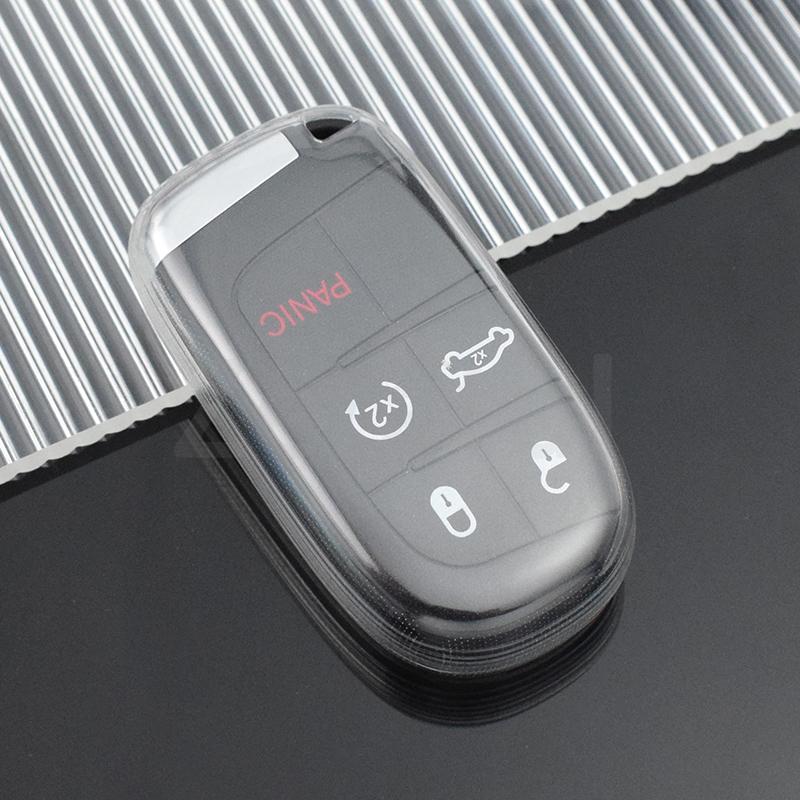 Transparent TPU for Jeep Renegade Compass Grand Cherokee for Chrysler 300C Wrangler Dodge Car Key Cover Case Fob Shell Holder