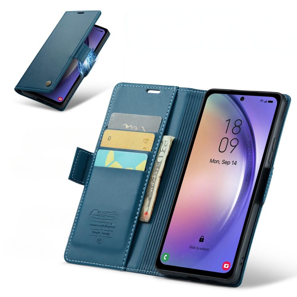 CASEME Flip Case for Samsung Galaxy A54 5G, Litchi Wallet, Blue