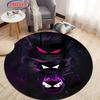Pokemon Gengar Druck Runder Teppich, Kinderzimmer Bodenmatte Rutschfest Wohnzimmerteppich, Waschbarer Teppich für Heimdeko Geschenk Potdemiel