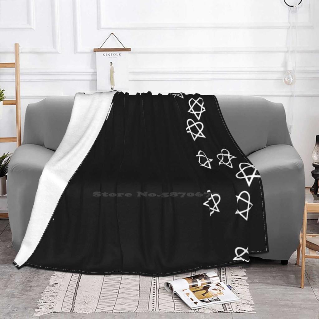 Heartagram Shower ( White ) Fashion Soft Warm Flannel Blanket Him His Infernal H I M Heartagram Love Metal Ville Valo