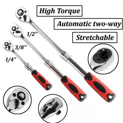 1/4" 3/8'' 1/2'' Flex Head Socket Ratchet Wrench Extendable Ratchet Set For Auto Repair 72 Tooth Quick Release Spanner Hand