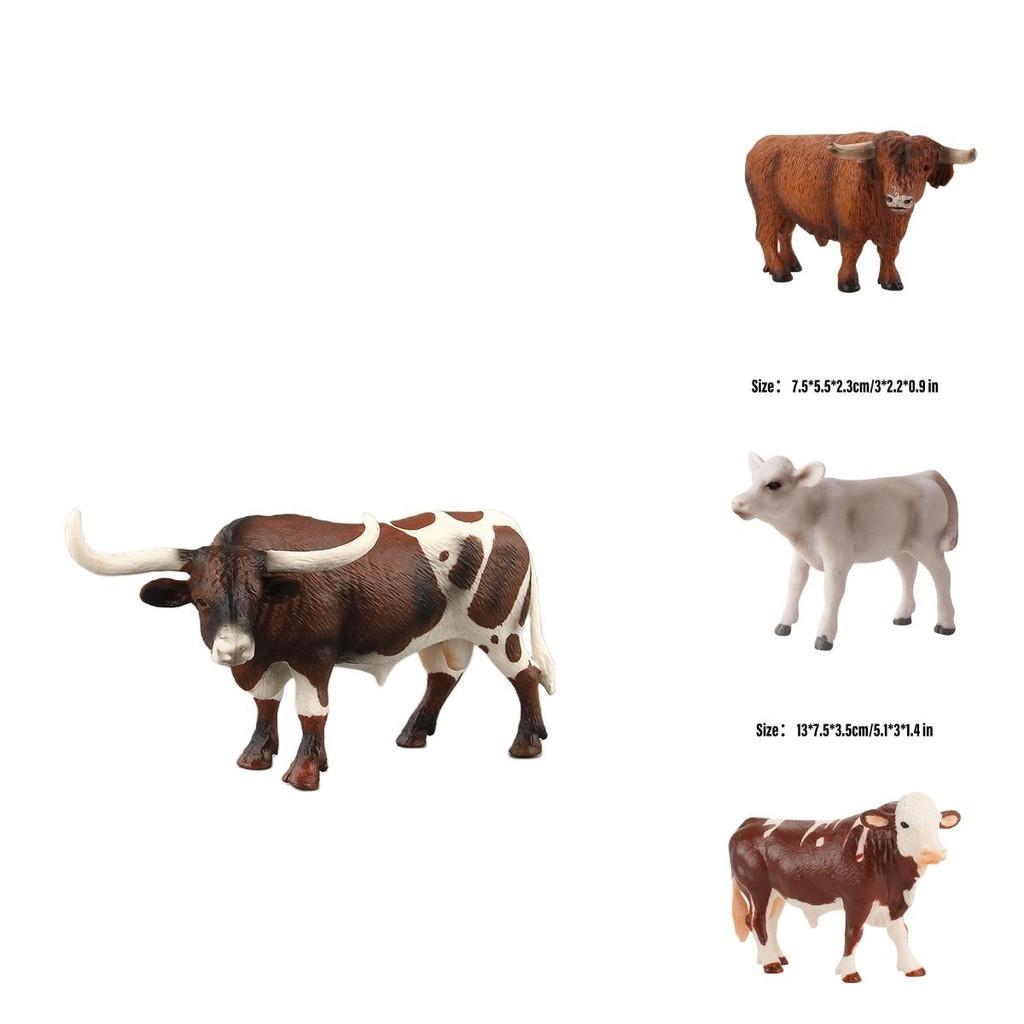 Kid's Gift Animal Model Simulation Farm Animal Figures Educational Toy Plastic Material Cow Category 14x8cm Size
