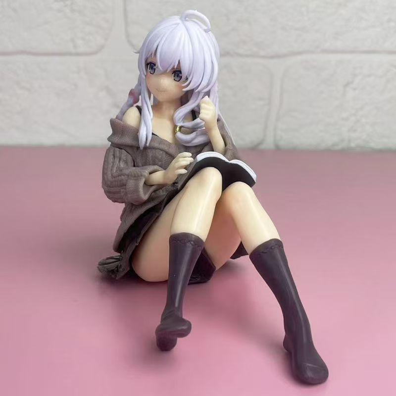 Elaina Kirschblüten-Kimono Figur - Wandernde Hexe Sitzende Dekoration PC-Gehäuse Dekoration