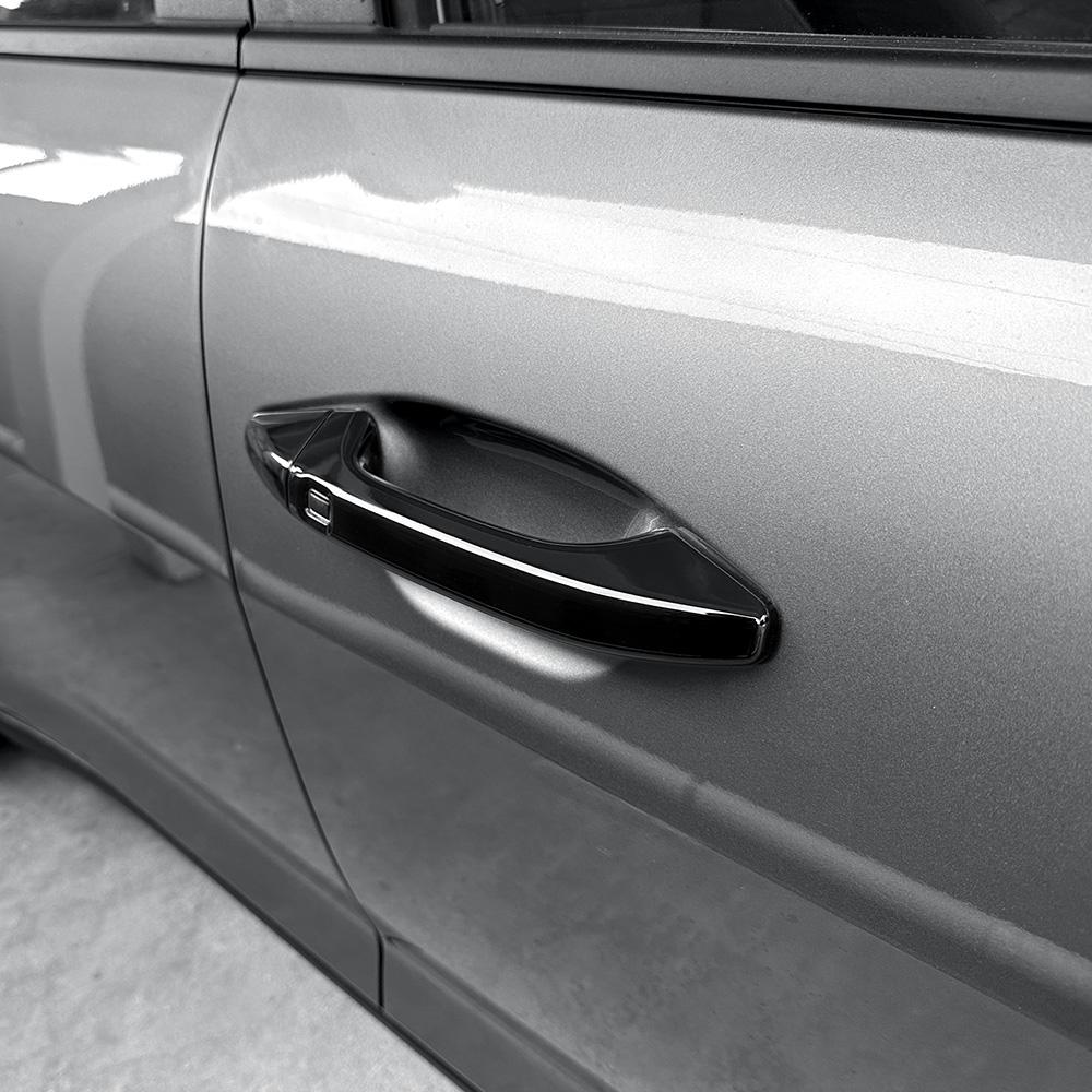 For Kia K4 2026 2026 2026 Auto Styling Exterior Black Carbon Fiber Outside Door Handle Cover Stripes Trim LHD