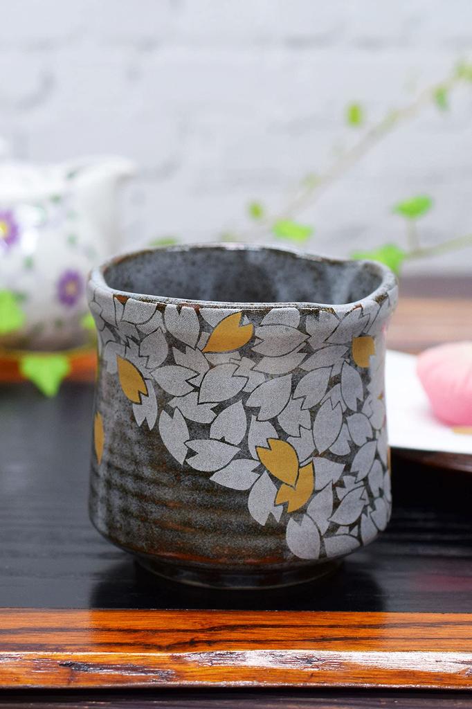 Large Kutani Ware Teacup with a Cherry Blossom Blizzard Ceramic Teacup and Brand Japanese Made In Design. Bowl. New. Tableware. Japan.