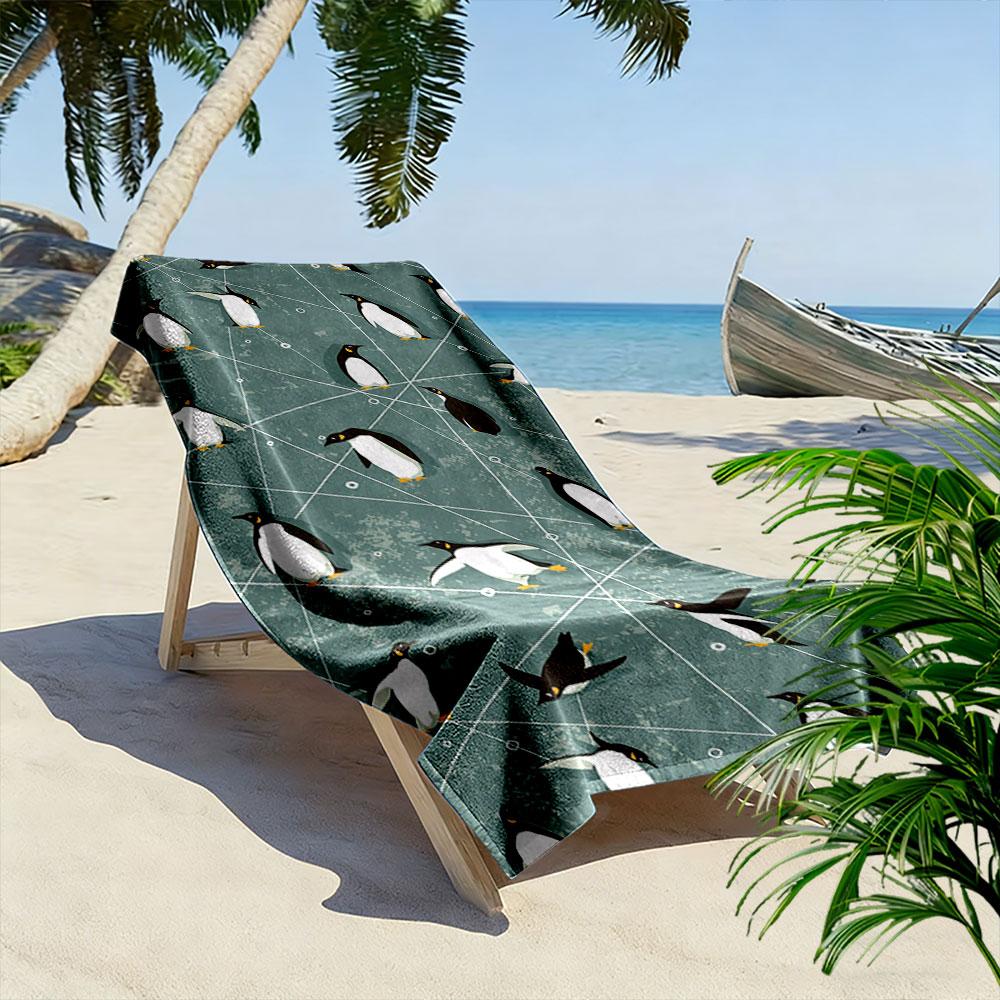 Gracieus pinguïn sterrenbeeld dans Print strandlaken, sneldrogend, geschikt voor reizen, buitensporten, joggen, het strand en zwemmen, cadeau