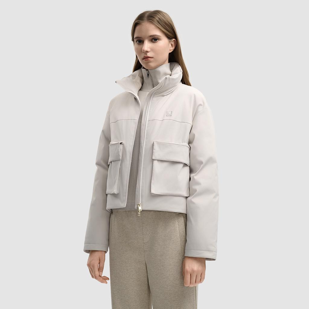 Fila Milano Series Fashion Simple Elegant Casual Versatile Comfortable Warm Waterproof Windproof Short Down Jacket Women Outerwear F11W545901FIV