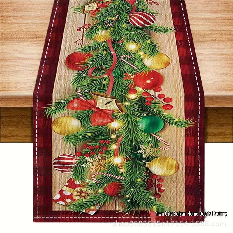 Cross-border Christmas Snowman & Santa Table Runner and Placemat