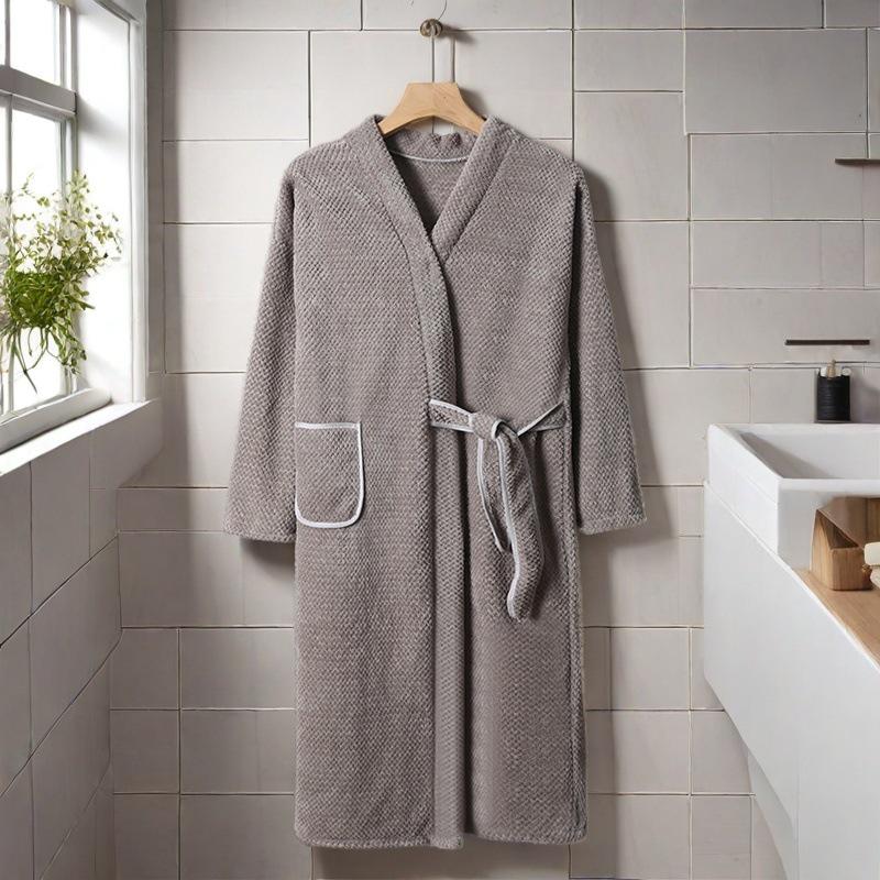 Soft Quick-Dry Long Bathrobe/Bath Skirt for Men & Women - Autumn/Winter Wear