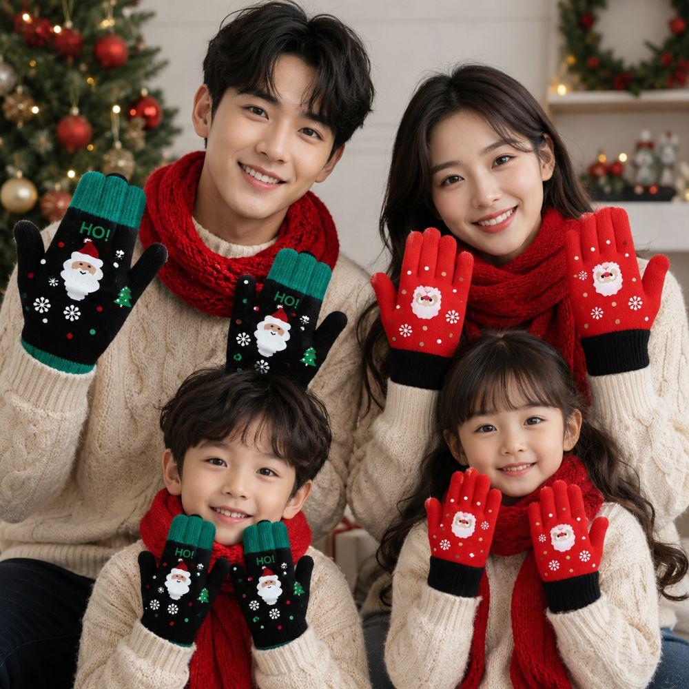 Touchable Screen Touchscreen Gloves Knitted Winter Gloves Festive Cartoon Gloves  Christmas Gift