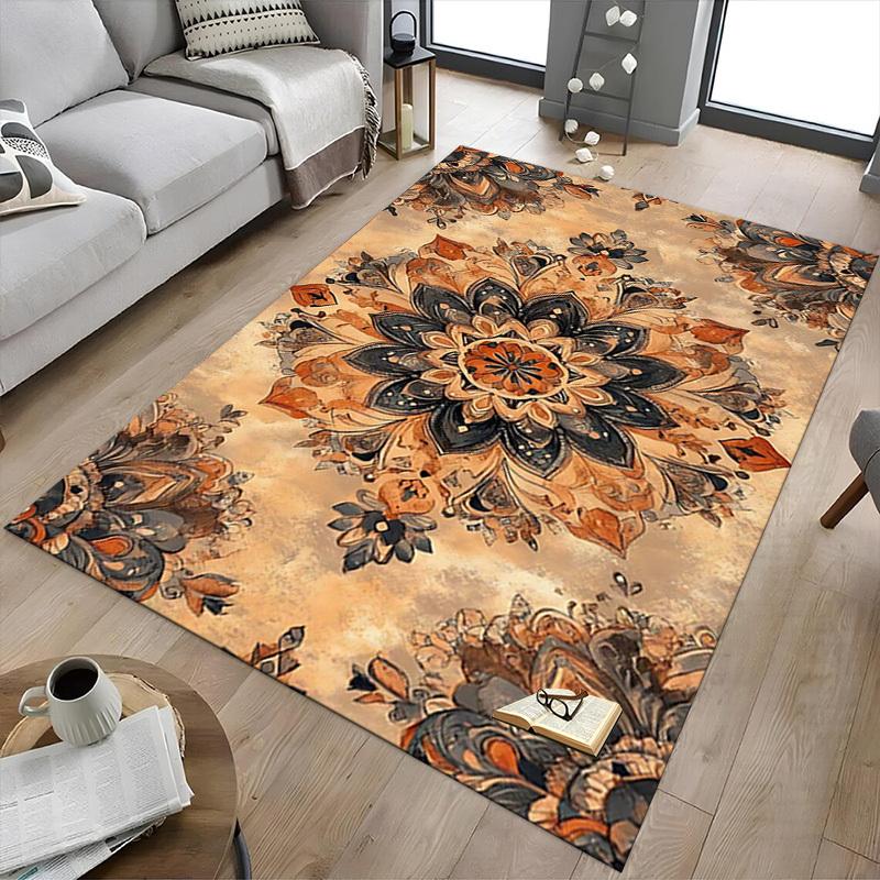 1PC Floral Pattern Extra Large Non Slip Floor carpet, Office, family, Studio Large Area Rug Indoor Rugs, Bold Statement Piece