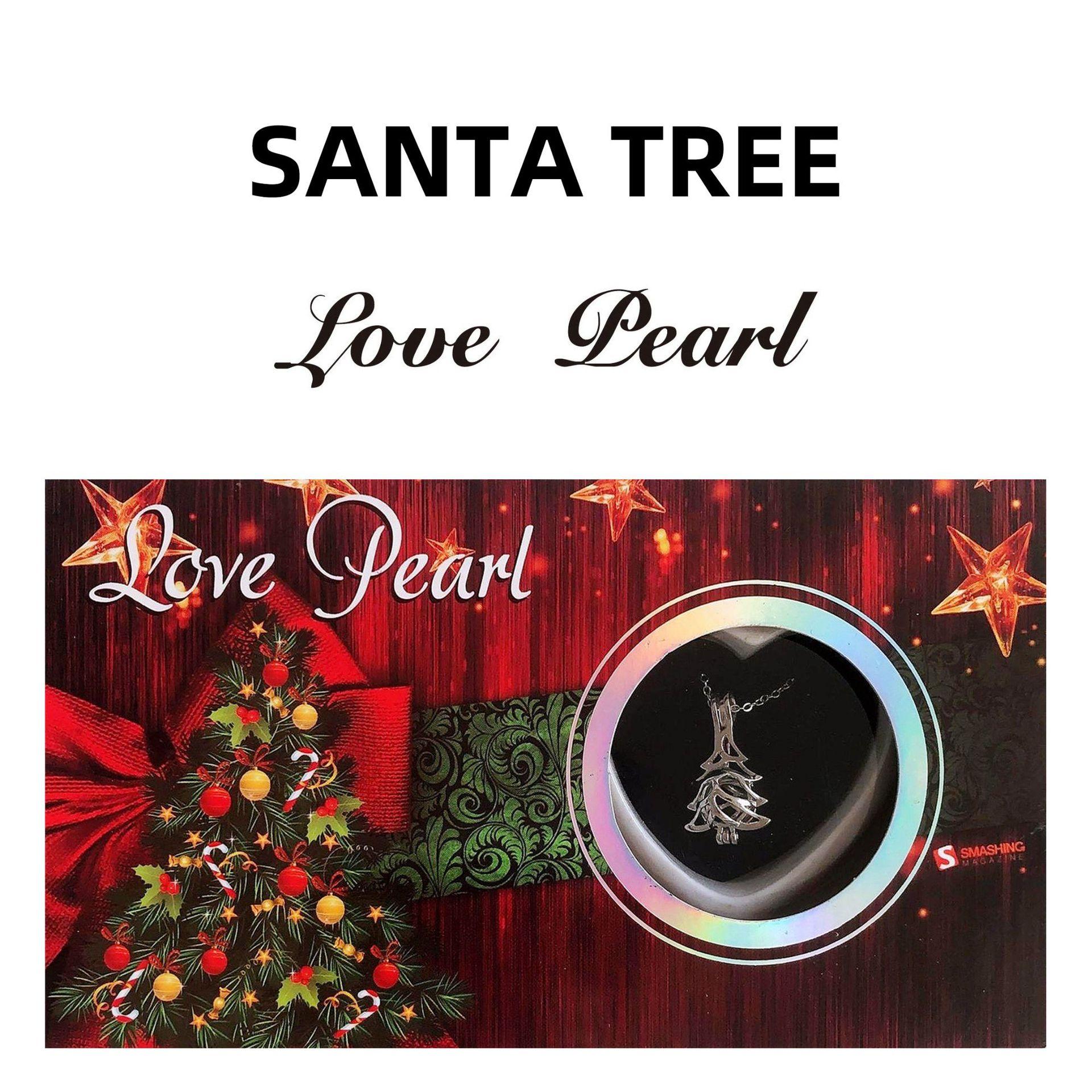 

Рождественское желание Жемчужное ожерелье - Натуральный пресноводный жемчуг и подвеска в виде рождественской елки, Праздничная подарочная коробка, Идеальное праздничное украшение Christmas Tree