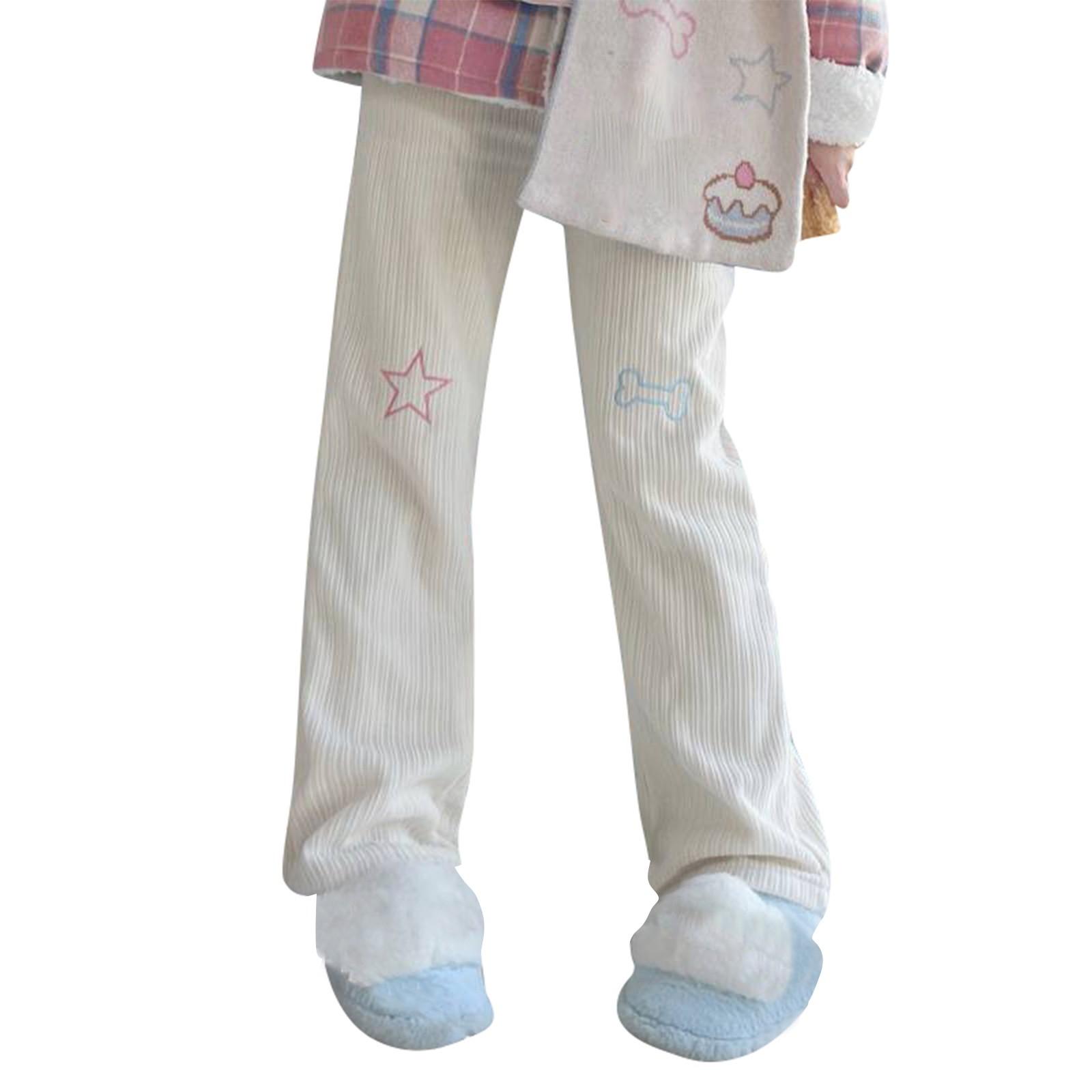 

Женская мода, свободные вельветовые брюки с вышивкой звезд, осенние и зимние мягкие клейкие студентки для девочек