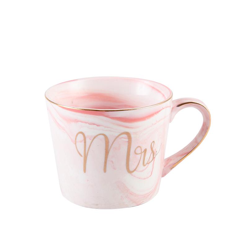 

European Marble Pattern Ceramic Cup Gold Rim Mug Coffee Cup Wedding Gift Set Souvenir 11.5*8CM