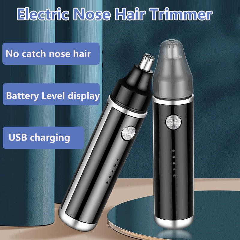 USB Rechargeable Electric Nose Hair Trimmer Painless Hair Removal Nose Hair Trimmer Fully Waterproof Battery Level Indicator