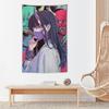 Vaporwave Samurai Anime Girl Tapestry  Unisex Wall Hanging Decor for Bedroom  Living Room
