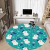 1pc Snowman Pattern Chair Carpet for Office, Round Non Slip Durable Large Size Office Carpet, Suitable for Office