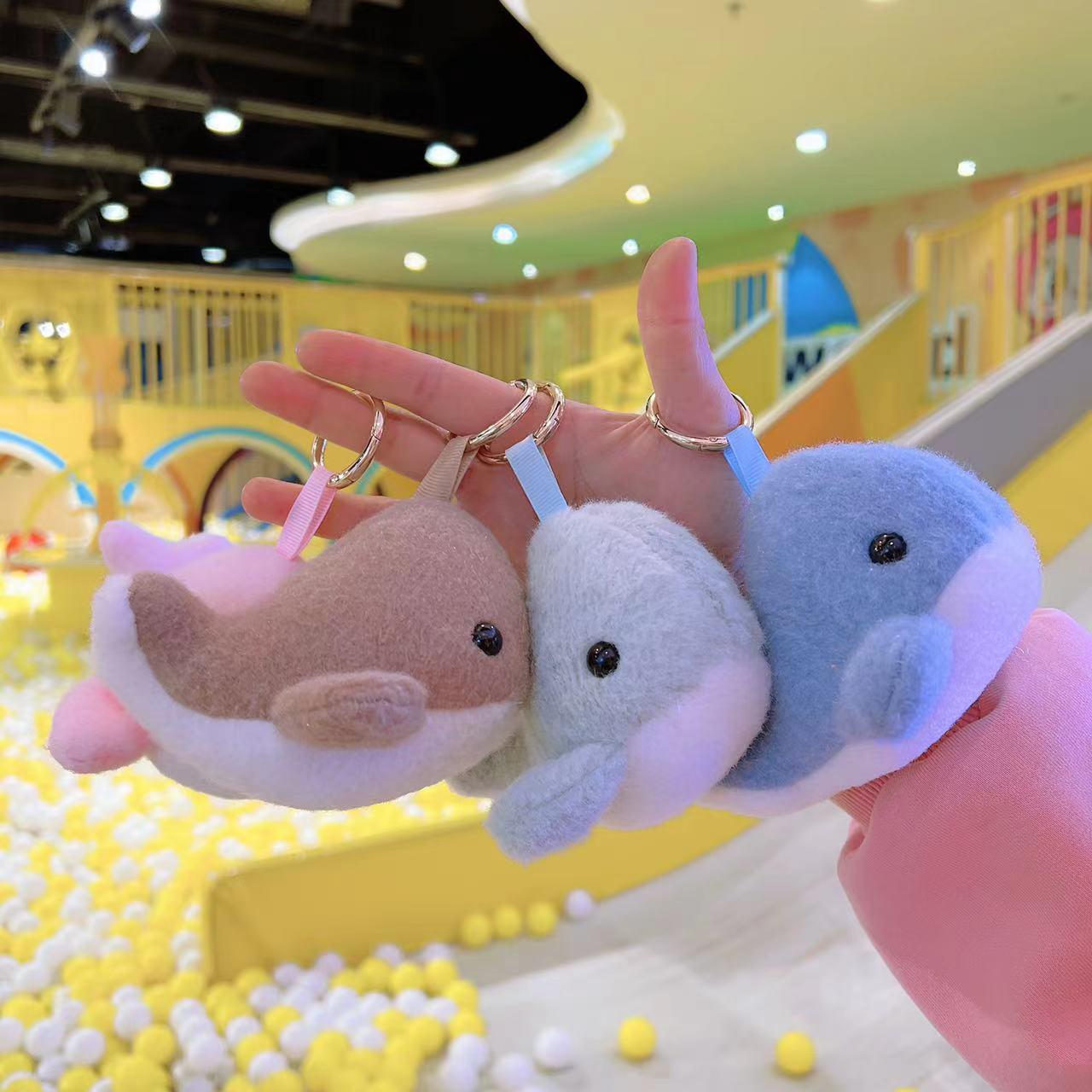 

Dolphin Plush Keychain: Cute Cartoon Marine Animal Pendant Toy for Girls Height 8 cm