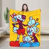 Cupheads & Mugmans Blanket Quality Super Warm Cartoon Throw Blanket Winter Girls Boys Couch Bed Street Trend Bedspread