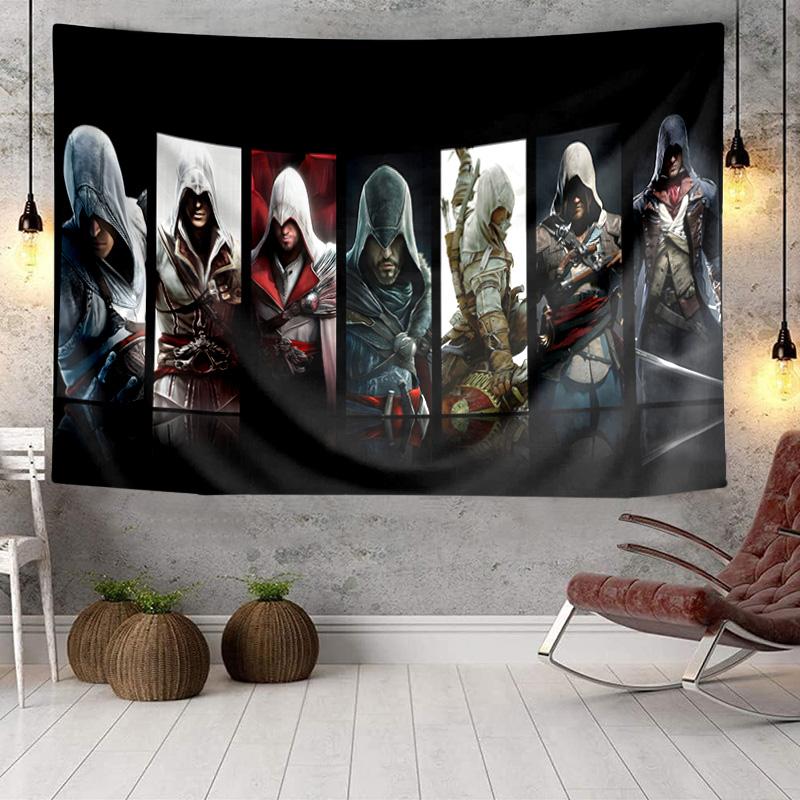 Assassin Game Printed Tapestry, Wall Hanging,Livingroom, dormitory, Large Wall Decor, Fabric Decor Fan Birthday Gifts