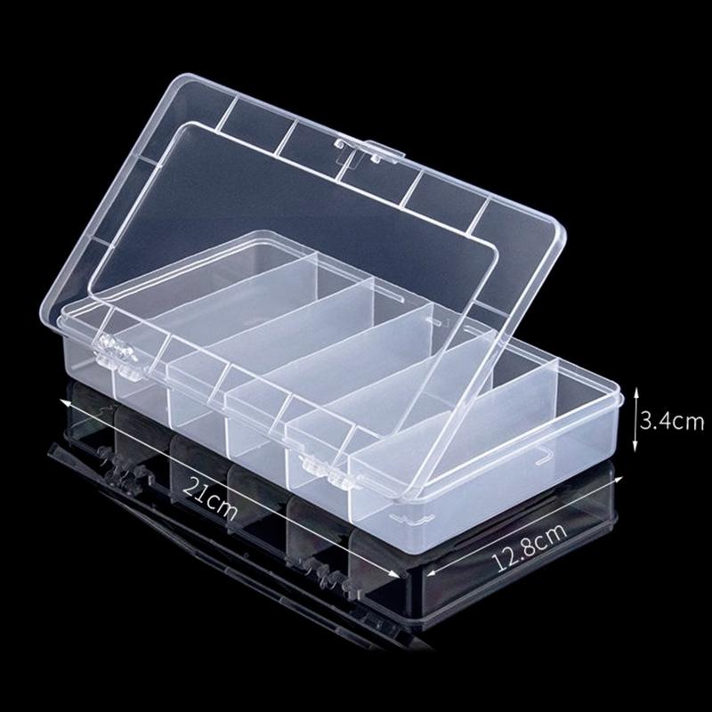 6 Grids Plastic Organizer Box with Dividers Craft Organizer Plastic Jewelry Organizer Box Small Parts Container Box