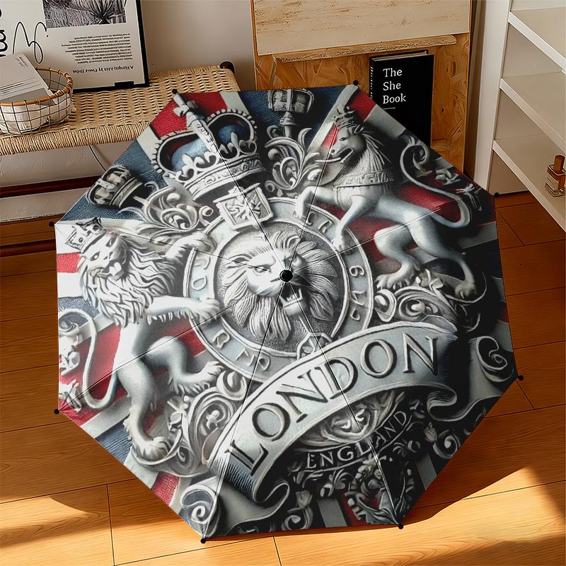1 pz Impero Britannico Londra Inghilterra Ombrello Portatile Pieghevole Struttura a Ossa Forate Telaio in Ferro Ombrello da Esterno per la Casa