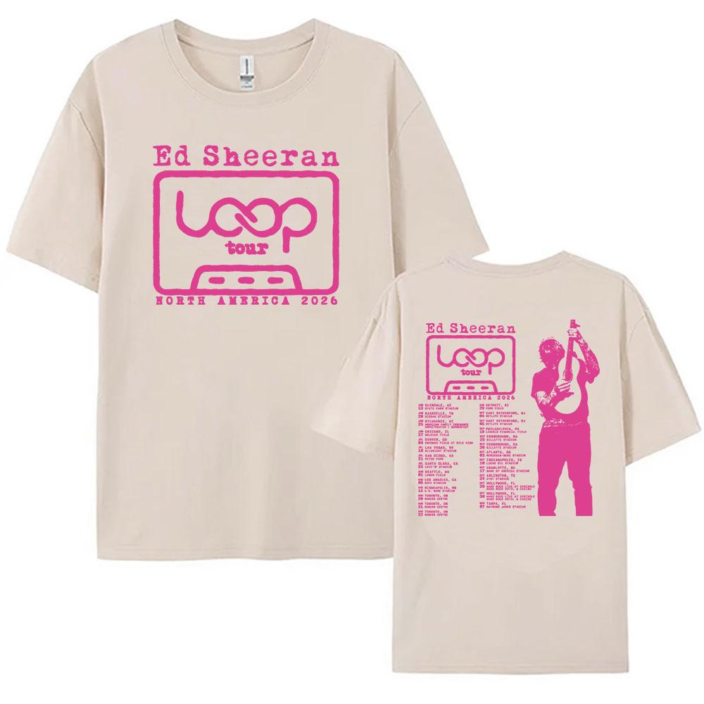 Ed Sheeran Loop Tour T-shirt North America 2026 Graphic Print Tees Summer O-neck Short Sleeve Unisex Tshirts Streetwear