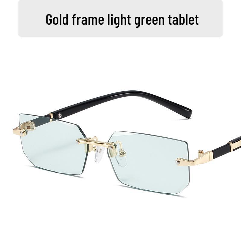 Frameless Square Women's Sunglasses - Trendy, Blue Light Blocking Glasses for Live Broadcasts