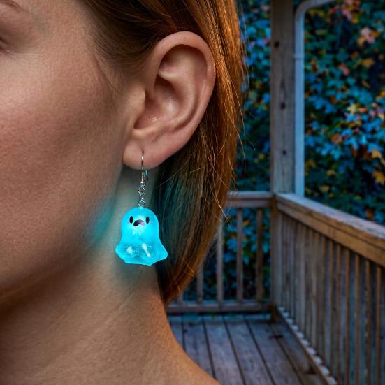 Ghost Earrings Glow-in-the-Dark Ghost Pendant Earrings for Women Decor, Fun Cute Earrings, Ghost Necklace for Women Halloween Jewelry