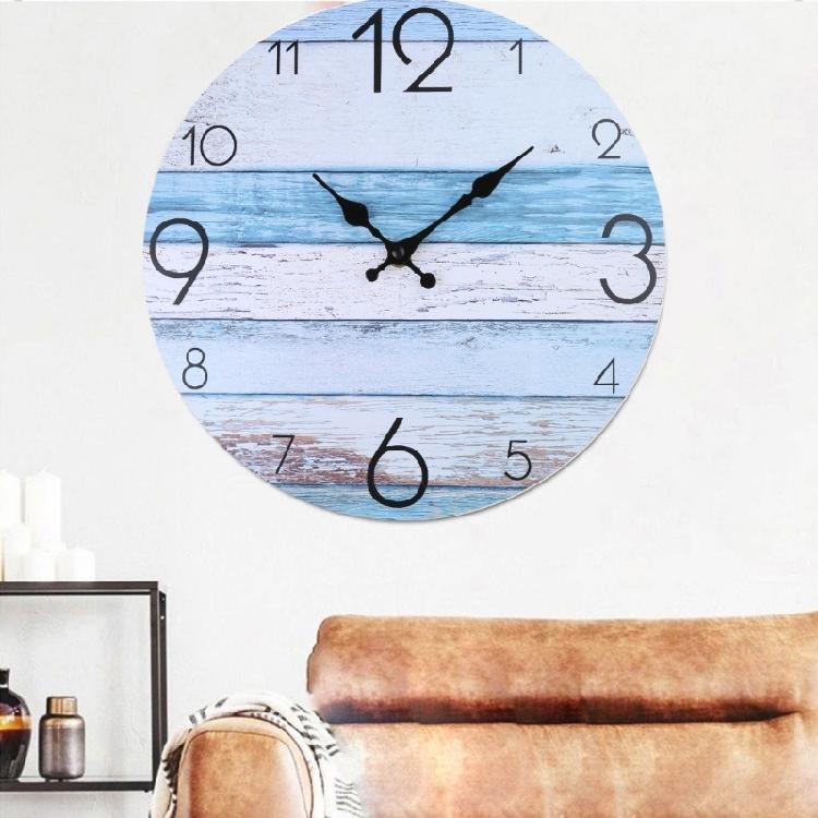 Vintage Wood Clock Hanging Wooden Ornament  Room Wall Decoration