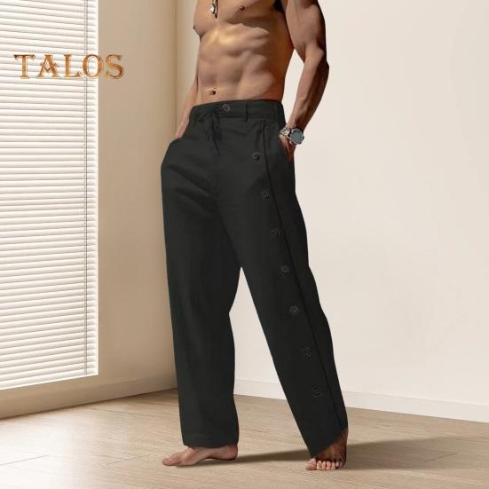 

Мужские повседневные брюки, свободные боковые карманы, эластичный пояс на шнурке, застежка на пуговицы сбоку, быстросохнущие, однотонные, для тренировок в спортзале, пляжные спортивные брюки, длинные брюки XL небесно-голубой