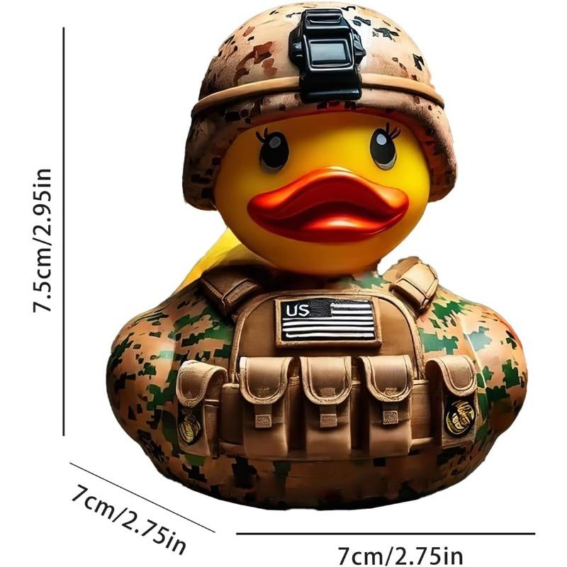 Armed Army Duck,Veteran Tribute Duck,Military Uniform Armed Forces Resin Ducks for Jeeps Ducking,Veterans Memorial Duck Honoring Veterans Rubber