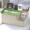 Luxury Multi-use Tissue Box with Pen Holder, Remote Caddy, and Cosmetic Organizer for Office or Coffee Table