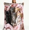 Cozy Soft Throw Blanket Adorable Cats Floral Warm Comfortable for Year-Round Couch, Sofa, Bed, Living Room • Great Gift Blanket