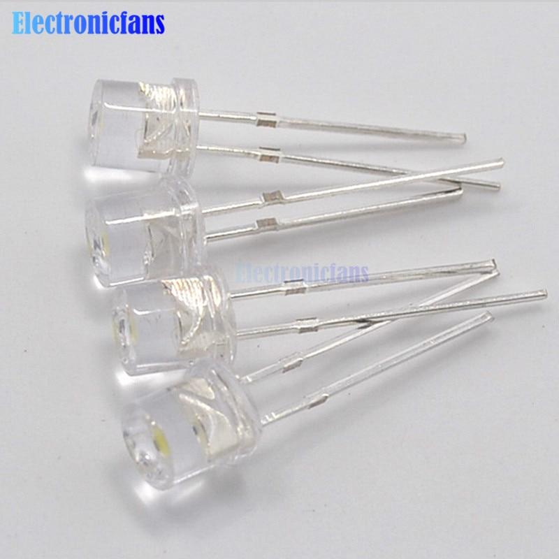 100pcs 5mm 2pin Tapa Plana Led blanco gran angular Cabeza Plana Luz Lámpara 100pcs 5mm 2pin Tapa Plana Led blanco gran angular Cabeza Plana Luz Lámpara