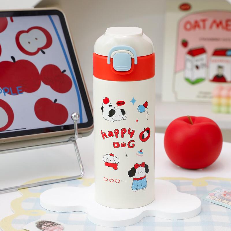 OLOEY Kids Cartoon Insulated Straw Water Bottle