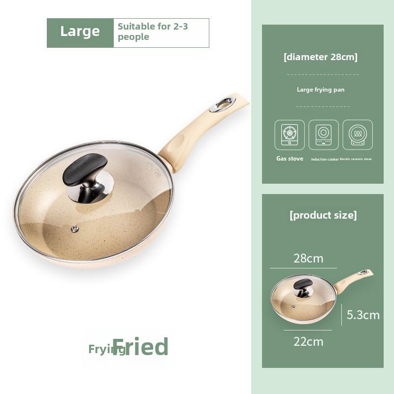 Non-Stick Medical Stone Frying Pan: Multi-Function, Steak & Pancake-Ready, Induction & Gas Compatible, Ideal for Baby Food.