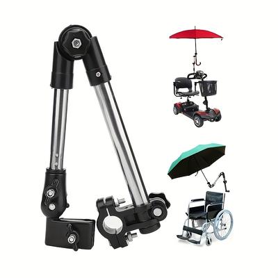Adjustable Stainless Steel Umbrella Stand for Wheelchairs and Bicycles Rainproof Equipment, Multi-function Umbrella Stand