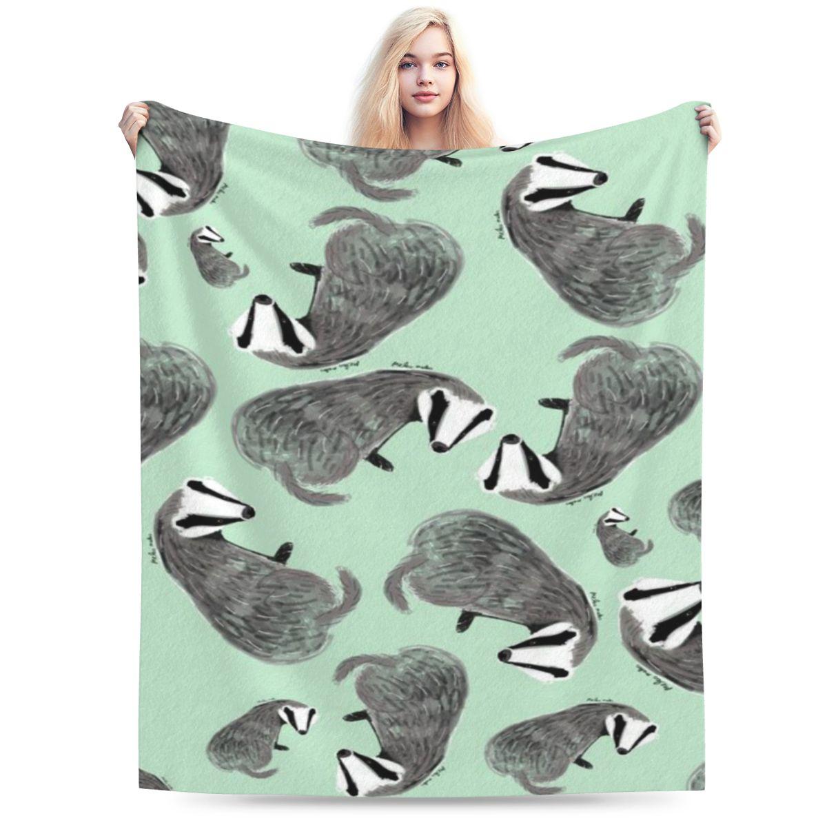 

European Badger Pattern Personalized Soft Party An UltraSoft Micro Fleece Blanket 75x100cm 30x40in