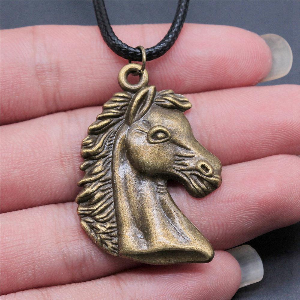45cm Necklace Leather Chain Big Elephant And Horse Wedding Jewelry Findings QN027