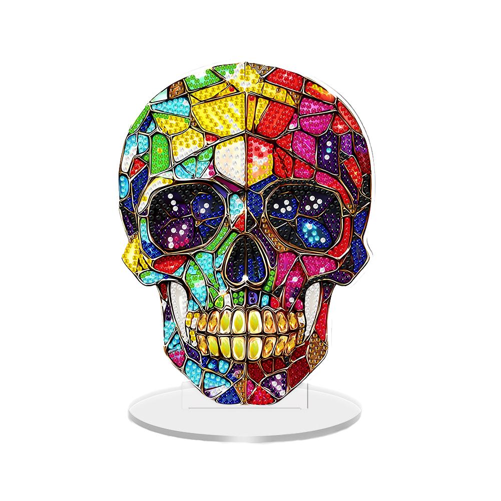 2D Flat Halloween DIY Diamond Painting Desktop Ornaments Kit Diamond Painting Desktop Decorations for Home Office Desktop Decor
