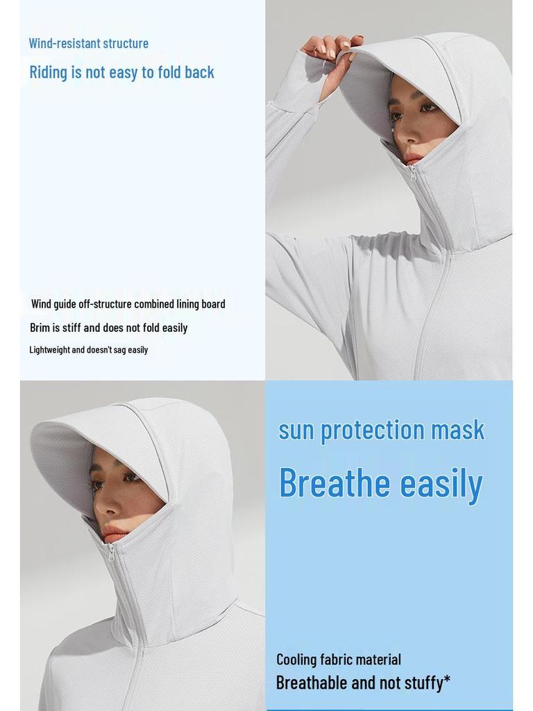 2025 Unisex Summer Ice Silk UV Protection Jacket with Detachable Brim - Quick-Drying, Breathable for Fishing