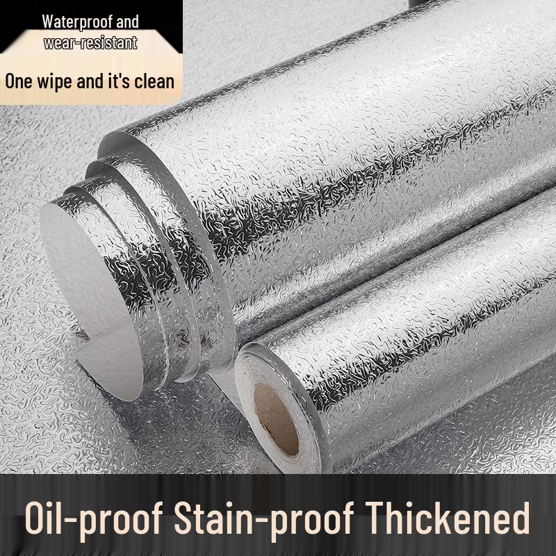 Heat-Resistant Waterproof Kitchen Oil-Proof Self-Adhesive Aluminum Tin Foil Wallpaper.