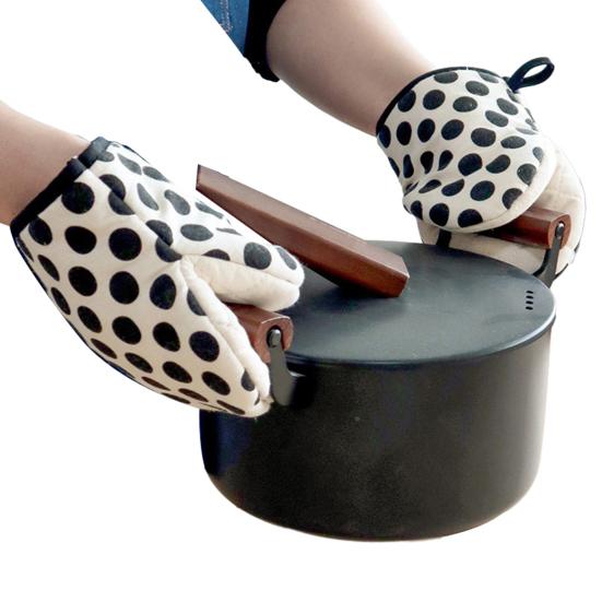 1 Paar Ofenhandschuhe mit Baumwollfutter Hitzebeständig Verbrühschutzhandschuhe Verdickt Küchen-Sicherheitsausrüstung zum Backen Grillen Kochen