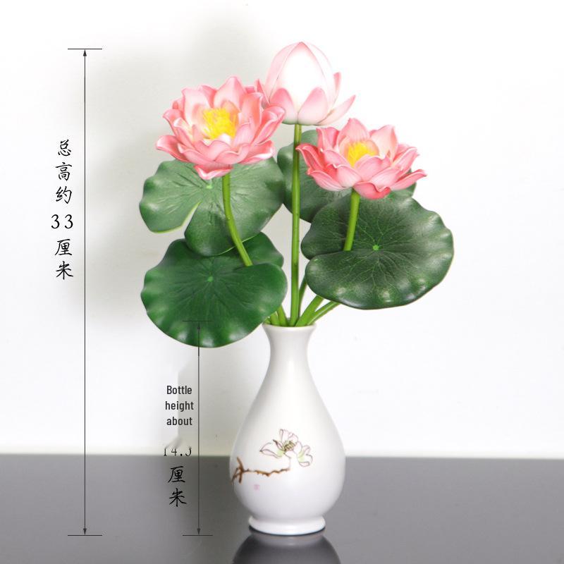 Petites Fleurs Artificielles Décoration Lotus Lys pour Maison & Offrandes à Bouddha