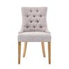 Dining Room Fabric Armchair with KD Legs and Decorative Rivets - Assemblable Upholstered Chair, Modern Design, 2-Piece Set